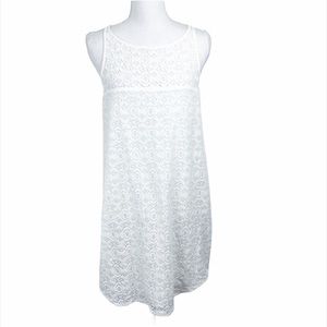 BB Dakota Dress Women Small White Floral Lace Sleeveless Shift A-Line Mini